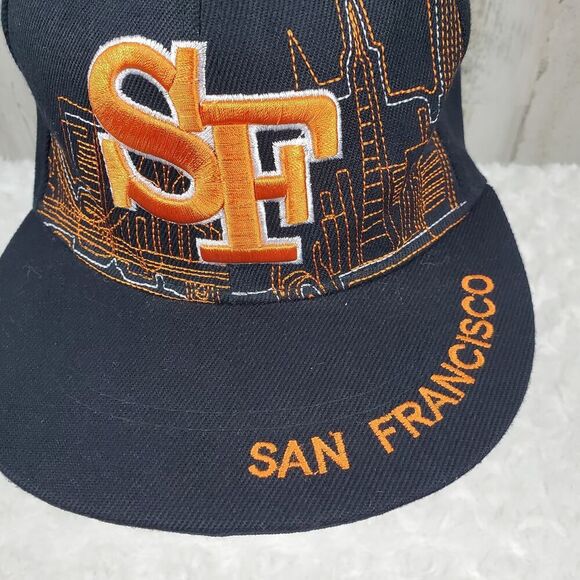 San Francisco Snapback Cap Black Orange OSFM - Picture 5 of 8